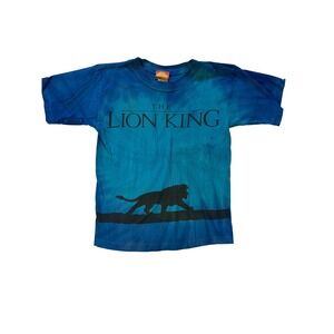 Vintage Disney The Lion King Blue Tie Dye Simba T-Shirt Kids Medium 90s Movie